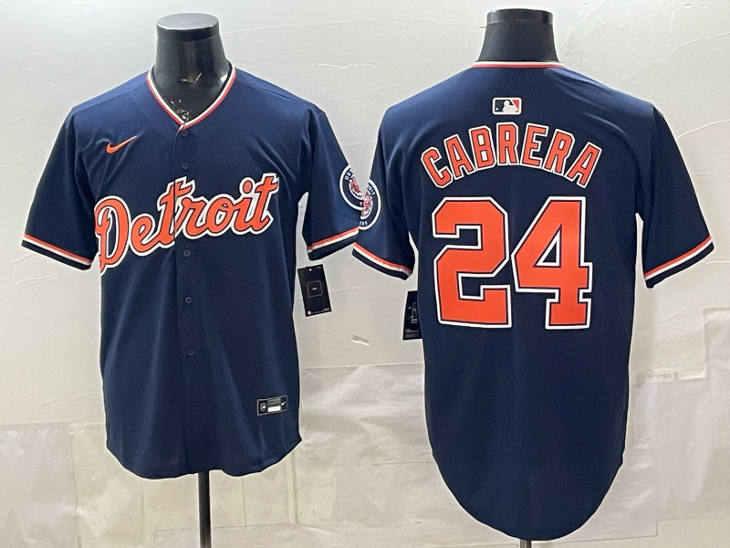 Men Detroit Tigers #24 Cabrera blue Game Nike MLB Jersey 20260402001->detroit tigers->MLB Jersey